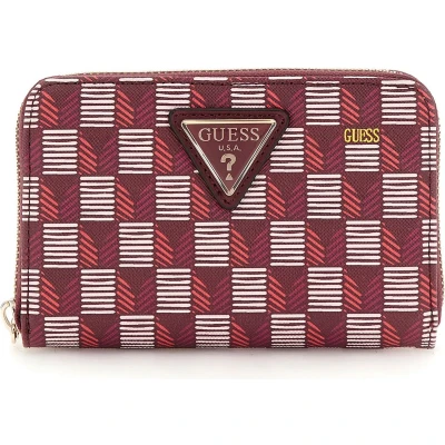 Afbeelding van Guess WAVE SLG Medium ZIP Around Portemonnee, Dames, Maat: One Size, Rot