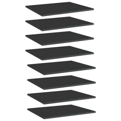 Afbeelding van vidaXL Wandschappen 8 st 60x50x1,5 cm bewerkt hout hoogglans zwart