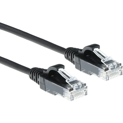 Afbeelding van ACT DC9952 LSZH U/UTP CAT6 Datacenter Slimline Patchkabel Snagless RJ45 Connectoren Zwart 25 cm