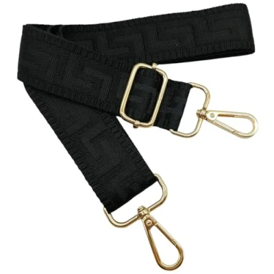 Afbeelding van Bandoulière Réglable Colorée pour Sacs Femme Noir 80 130cm Sangle de Sac avec Gold Mousqueton, Durable Crossbody Sac, Guitare, Moderne Accessoires, 3,8cm, 1301