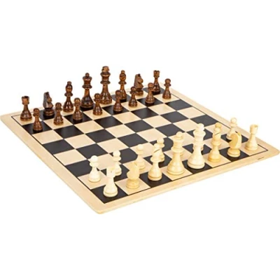 Afbeelding van Small Foot Dam en schaakspel 45 cm hout beige/bruin/zwart/wit