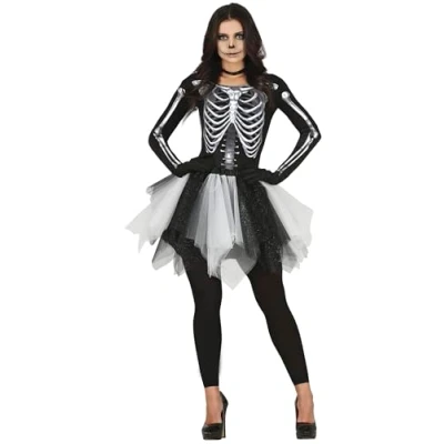 Afbeelding van Guirca Spook &amp; Skelet Kostuum Wachtend Op Succes Ballerina Vrouw Zwart / Wit Maat 38 40 Halloween Verkleedkleding