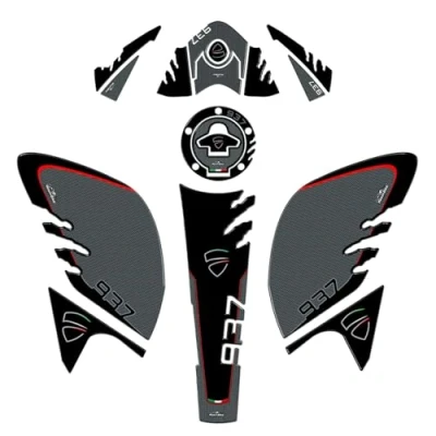 Afbeelding van Resin Bike Motorfietsstickerset, compatibel met Ducati Monster 937+ 2021 2025. Tankbescherming, kuippunt voor motorfiets, tegen stoten en schrammen, 3D sticker, kunsthars, gemaakt in Italië