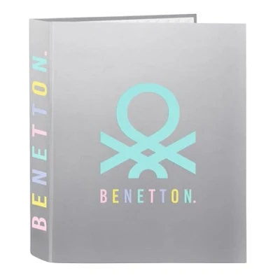 Afbeelding van Ringmap Benetton Silver Zilverkleurig A4 27 x 33 6 cm