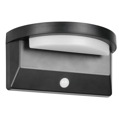 Afbeelding van Reality Leuchten LED buitenwandlamp MORO R24706132, kunststof, mat zwart, 8 watt LED, hybride zonne energie/batterij, schemeringssensor, bewegingssensor