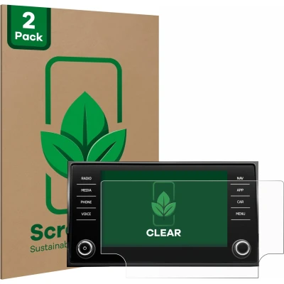 Afbeelding van ScreenLeaf Screenprotector voor Skoda Karoq Amunds Sportline 2021 Infotainment System Duurzame schermbescherming Folie Beschermfolie transparant (2 Stuks)