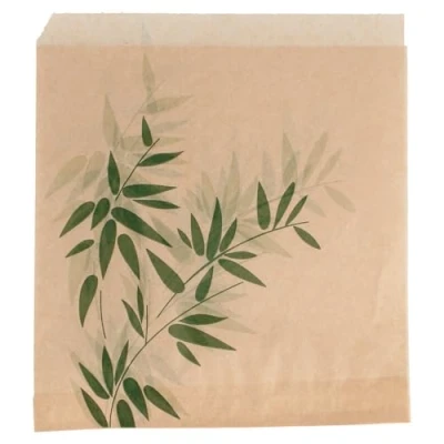Afbeelding van Vetvrij snackzakje bruin Feel Green 16x16,5cm (500 stuks)