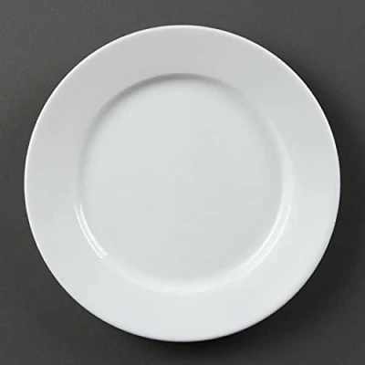 Afbeelding van Olympia Whiteware witte borden met brede rand 202mm (12 stuks)