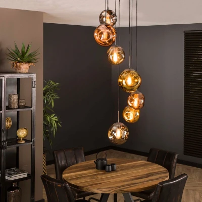 Afbeelding van AnLi Style Hanglamp 7L getrapt stellar
