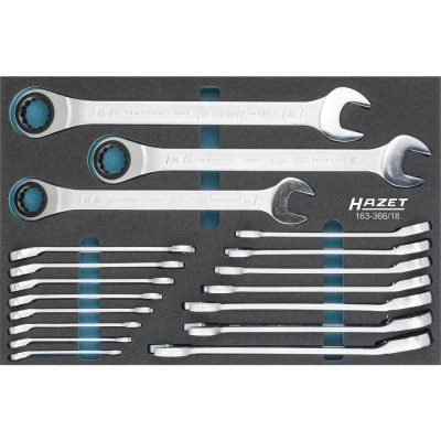 Afbeelding van Hazet 163 366/18 Steek ringsleutelratelset 18 delig 8 32 mm
