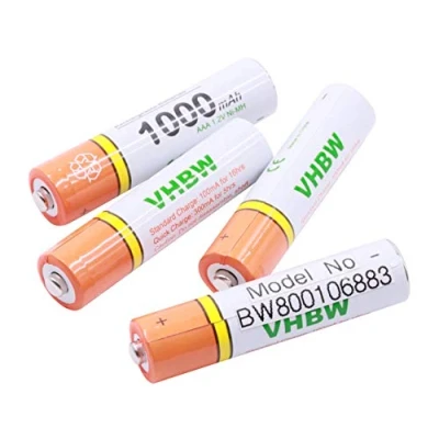 Afbeelding van vhbw Set van 4 oplaadbare batterijen AAA, HR03, 1000 mAh, compatibel met Siemens Gigaset A510A, A510H, A510 Duo, A600A, A400, A420, A580, A585, A600, AS280