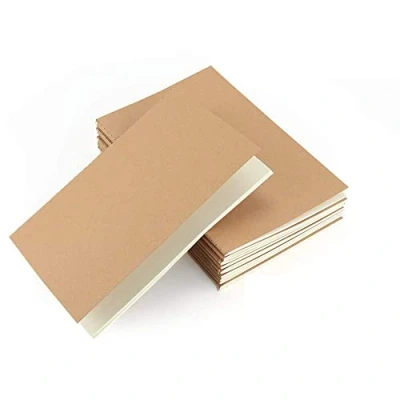 Afbeelding van VEESUN 10 stuks klein notitieblok, A5, kraftcover, 5 lege pagina&#039;s/5 gelinieerde pagina&#039;s (30 vellen), notitieboek, schetsblok, klassiek dagboek, schrijfblok, memo, schilderen en graffiti, herbruikbaar