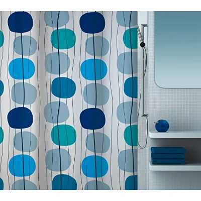 Afbeelding van Spirella 10.16731 douchegordijn, textiel, blauw, 180 x 200 cm