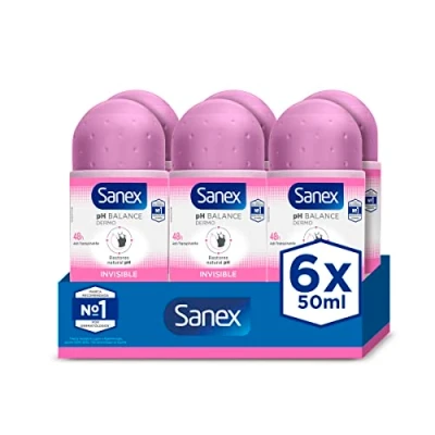 Image de Sanex Roll On Invisible Dry (New Pack) Lot de 6, 300 ml