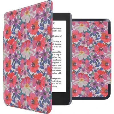 Afbeelding van iMoshion Ereader Cover / Hoesje Geschikt voor Kobo Nia Design Sleepcover Bookcase zonder stand Flower Watercolor