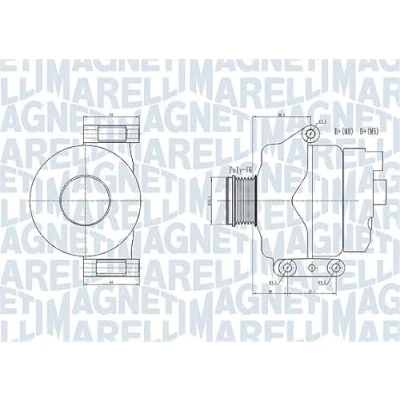 Afbeelding van MAGNETI MARELLI 063731934010 Dynamo / Alternator 14V 90A OPEL: Corsa C Hatchback, Meriva A, Astra H FIAT: Grande Punto Hatchback