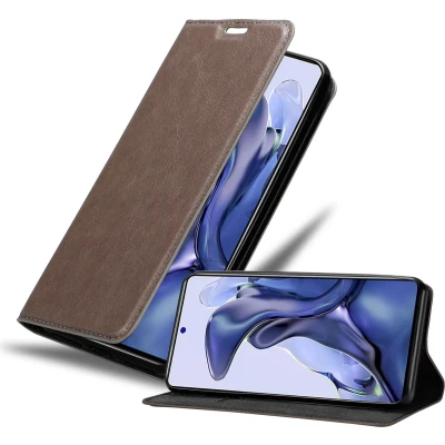 Afbeelding van Cadorabo Hoesje geschikt voor Xiaomi 11T / PRO in KOFFIE BRUIN Beschermhoes met magnetische sluiting, standfunctie en kaartvakje Book Case Cover Etui
