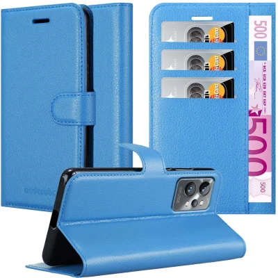 Afbeelding van Cadorabo Hoesje geschikt voor Realme GT 2 PRO in PASTEL BLAUW Beschermhoes met magnetische sluiting, standfunctie en kaartvakje Book Case Cover Etui