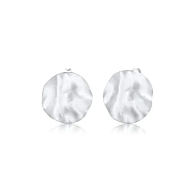 Afbeelding van Elli Structured Plate Oorbellen, Dames, Maat: One Size, Silber