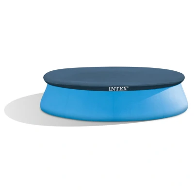 Afbeelding van Intex Afdekzeil Easy Set Ø 305 cm Rond Blauw Polyethyleen 30 Overlap Met Afvoergaten Stevig Bevestigingskoord UV resistent