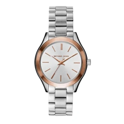 Afbeelding van Michael Kors Slim Runray Dameshorloge, 33 mm kast, drie wijzer mechanisme, roestvrijstalen band