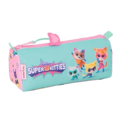 Afbeelding van Alleshouder SuperKitties Roze Turkoois 21 x 8 7 cm
