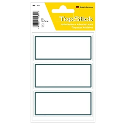 Afbeelding van TopStick 1345 blanco boeketiketten (82 x 36 mm, 50 vellen, papier, mat) zelfklevend, neutrale schoolstickers voor kinderen, meisjes en jongens, 150 schooletiketten, grijs wit