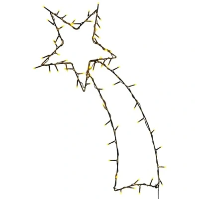 Afbeelding van Kerstverlichting vallende ster silhouet 80 LEDs warm wit