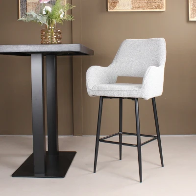 Afbeelding van Lenon barkruk bouclé 2.0 65 cm grijs