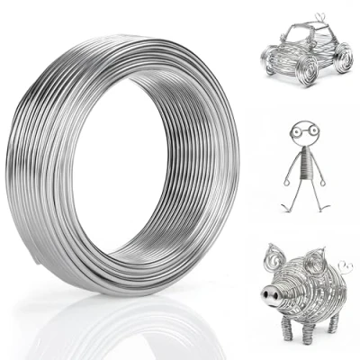 Afbeelding van Belle Vous Zilver Aluminium Hobby Draad (10m) 3 mm Flexibel &amp; Buigzaam Metalen Rollen Voor DIY, Sculpturen, Skelet Maken, Sieraden, Karalen, Kransmaken Bonsai Boompjes