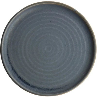 Afbeelding van Olympia Canvas ronde borden met smalle rand blauw graniet 26,5cm (6 stuks)