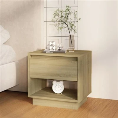 Afbeelding van vidaXL Nachtkastje 45x34x44 cm bewerkt hout sonoma eikenkleurig
