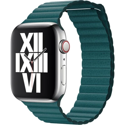Afbeelding van Apple origineel Leather Loop Watch medium 42mm / 44mm 45mm 49mm Peacock MXPM2ZM/A