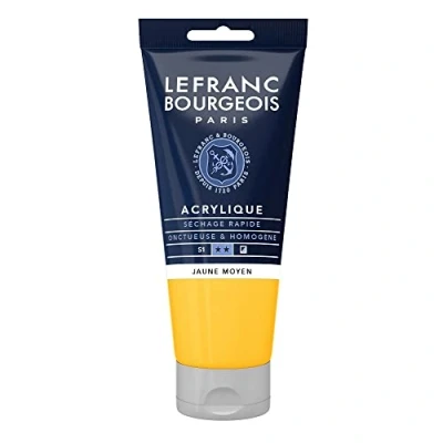 Afbeelding van Lefranc Bourgeois fijne acrylverf, Tube 80 ml, middengeel