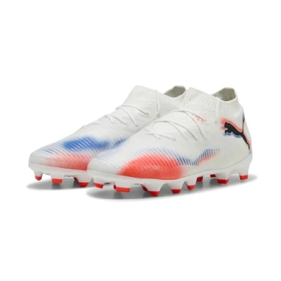 Image de PUMA FUTURE 8 PRO FG/AG Football Boots Youth, Chaussures, Blanc/Noir/Glowing Rouge, 29