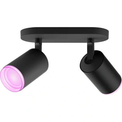 Afbeelding van Philips Hue Fugato opbouwspot wit en gekleurd licht 2 spots zwart