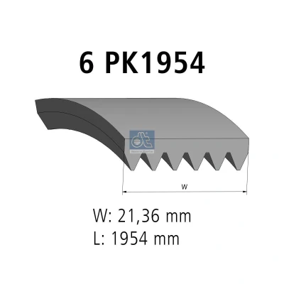 Afbeelding van DT Spare Parts 13.43504 Multiriem 1954 6 FORD: Sierra Mk2 Saloon, Transit Mk5 Platform / Chassis, Estate, MERCEDES BENZ: 190