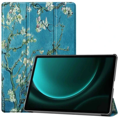 Afbeelding van iMoshion Tablet Hoes Geschikt voor Samsung Galaxy Tab S9 FE Plus / Design Trifold Bookcase Meerkleurig /Green Plant