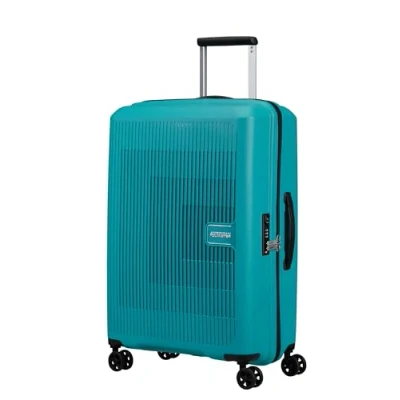 Afbeelding van American Tourister Aerostep Spinner 67 Exp turquoise tonic Harde Koffer