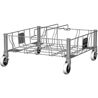 Afbeelding van Rubbermaid Commercial Products 1956191 Slim Jim dubbele sokkel voor afvalverzamelaar met luchtkanalen roestvrij staal