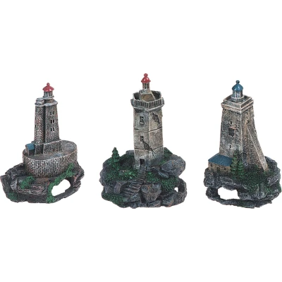 Afbeelding van Aquarium decoratie Vuurtoren +/ 9,5 x 7,5 14,5 cm
