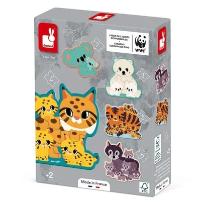 Afbeelding van Janod wwf puzzels dieren 2, 3, 4, 5, 6st