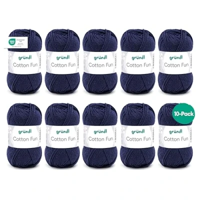 Afbeelding van Gründl Cotton Fun garen, katoen, koningsblauw, 27 x 11 7 cm, pak van 10 stuks