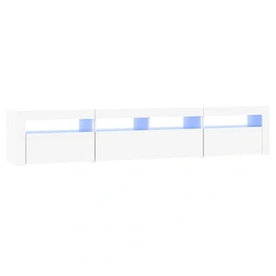 Afbeelding van vidaXL Tv meubel met LED verlichting 210x35x40 cm wit