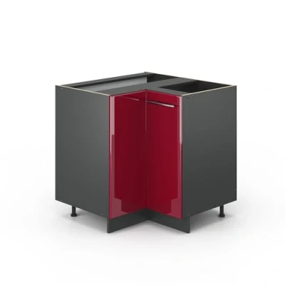 Afbeelding van Vicco Hoekkast Fame Line, Bordeauxrode hoogglans/Antraciet, 80.5 cm zonder werkblad