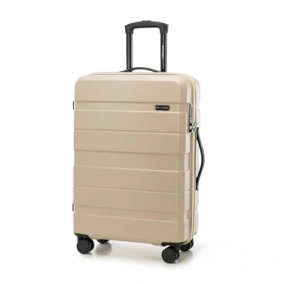 Image de WITTCHEN COMODO Line Valise de taille moyenne Rigide Légere Trolley en ABS Valises Soute à 4 roulettes Serrure TSA Beige