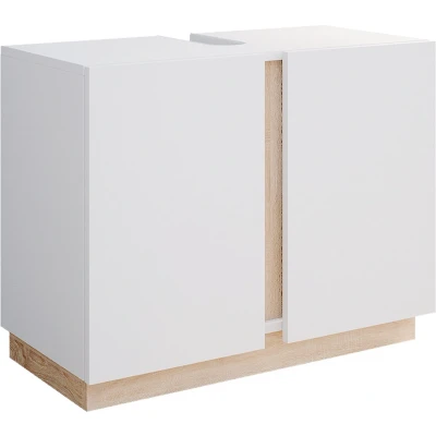 Afbeelding van Vicco Wastafelonderkast Gloria, Wit/Sonoma, 70.4 x 55.5 cm met 2 deuren