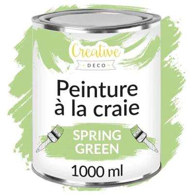 Afbeelding van Creative Deco 1000 ml Lente Groen Krijt Verf Mat en Wasbaar Perfect voor Renovatie, Decoratie Decoupage van Meubels Egen Gradient Effect Mogelijk