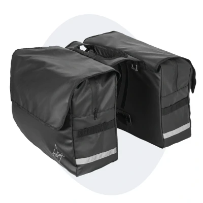 Afbeelding van Voltano Luxe Dubbele Fietstas XL Zwart 44 Liter 100% Waterdicht