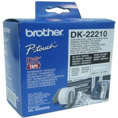 Afbeelding van Brother DK 22210 Etiket Zwart op wit (29 mm)